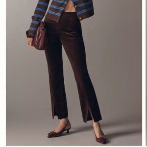 Maeve High-Rise Split-Front Velvet Skinny Pants Anthropologie - Size S